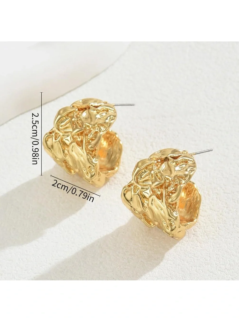 Zara Sculpted Gold Nugget Stud Earrings